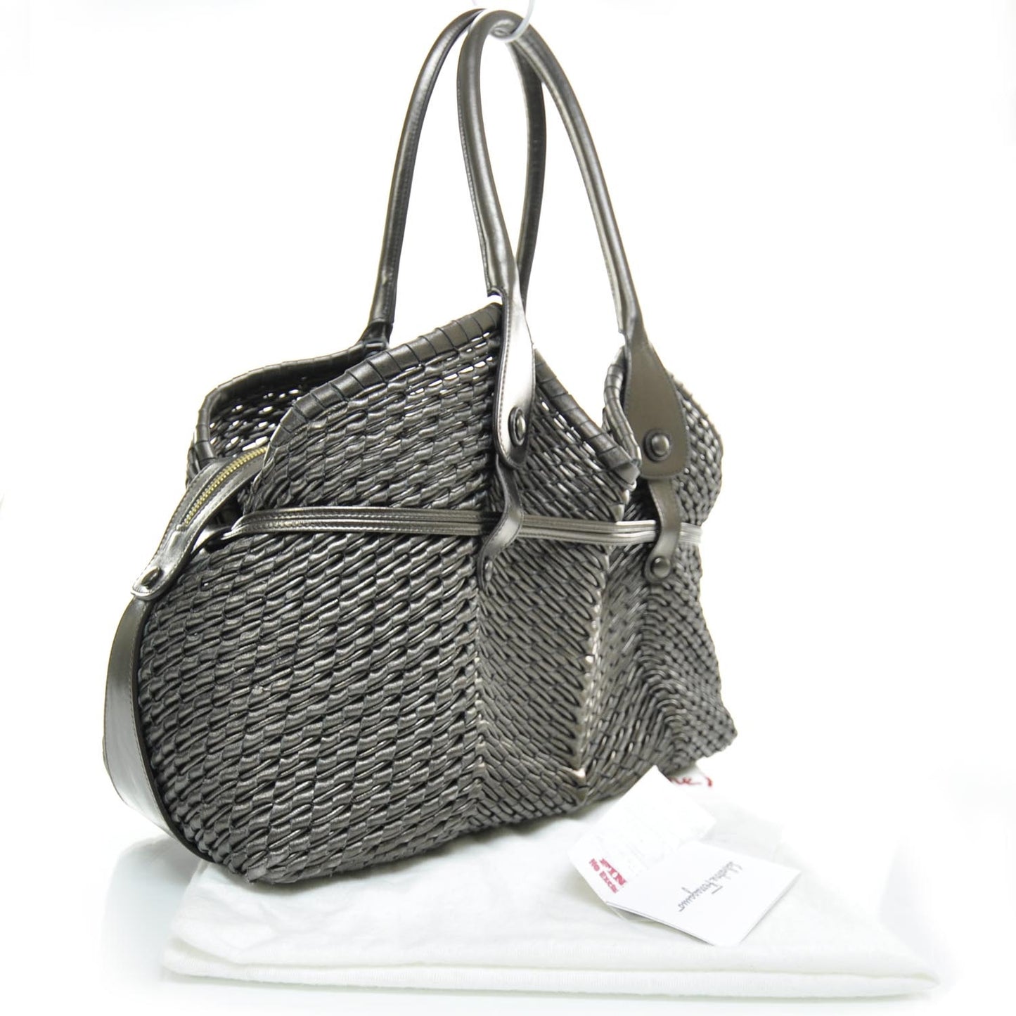 SALVATOREFERRAGAMOLeatherStrawWovenTote