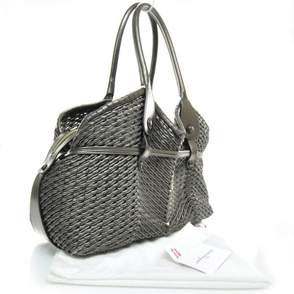 FASHIONPHILE SALVATOREFERRAGAMOLeatherStrawWovenTote 2 of 9