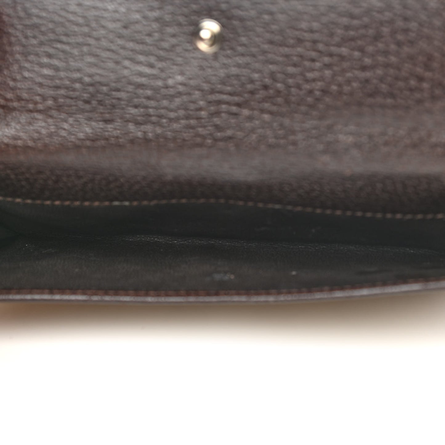 Monogram Metal Bar Continental Flap Wallet Beige Ebony Dark Brown