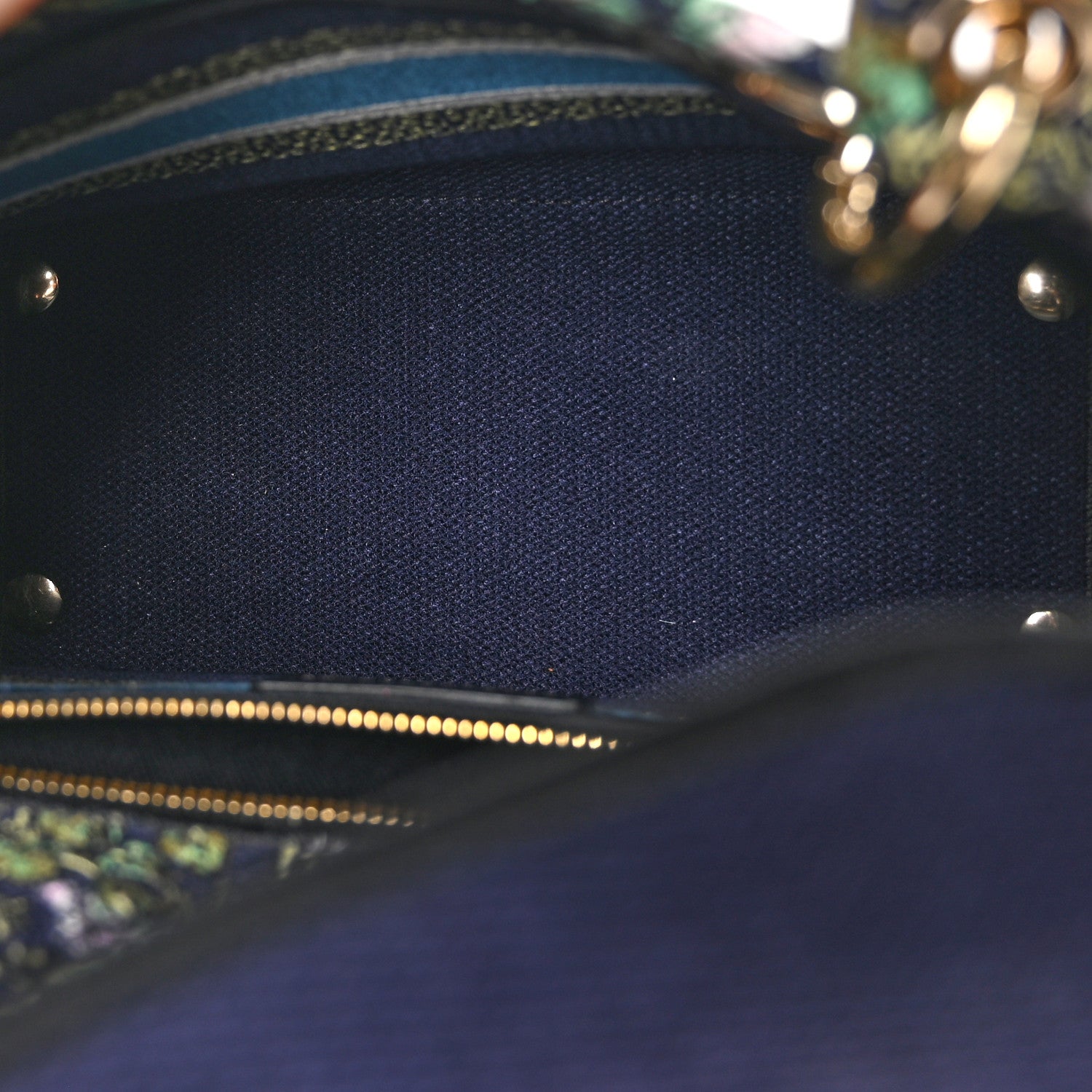 Christian Dior Canvas D-Constellation Embroidered Medium Lady D-Lite Bleu Multicolor 5 of 11