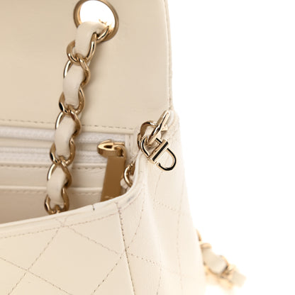 Chanel Lambskin Quilted Mini Rectangular Flap White Black 11 of 11