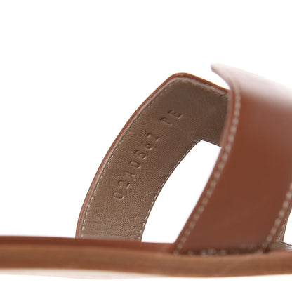 Hermes Box Calfskin Oran Sandals 39.5 Gold 9 of 10