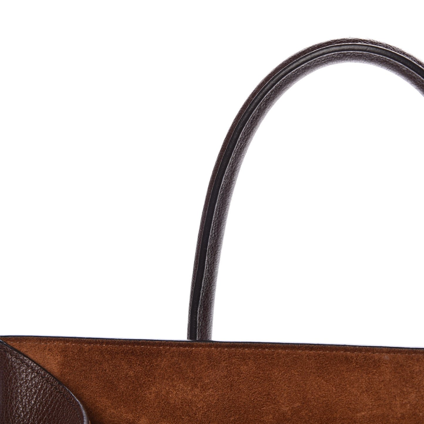 Shiny Grained Calfskin Medium Phantom Luggage Brown