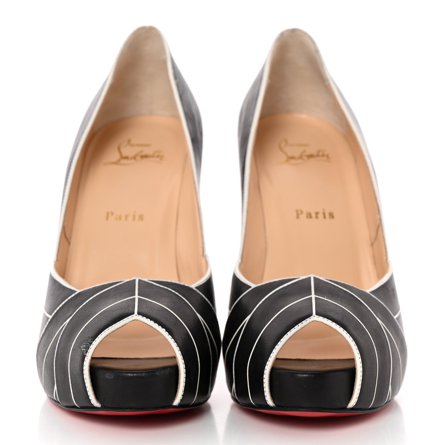 Calfskin Undessin Alta 120 Pumps 39 Black White