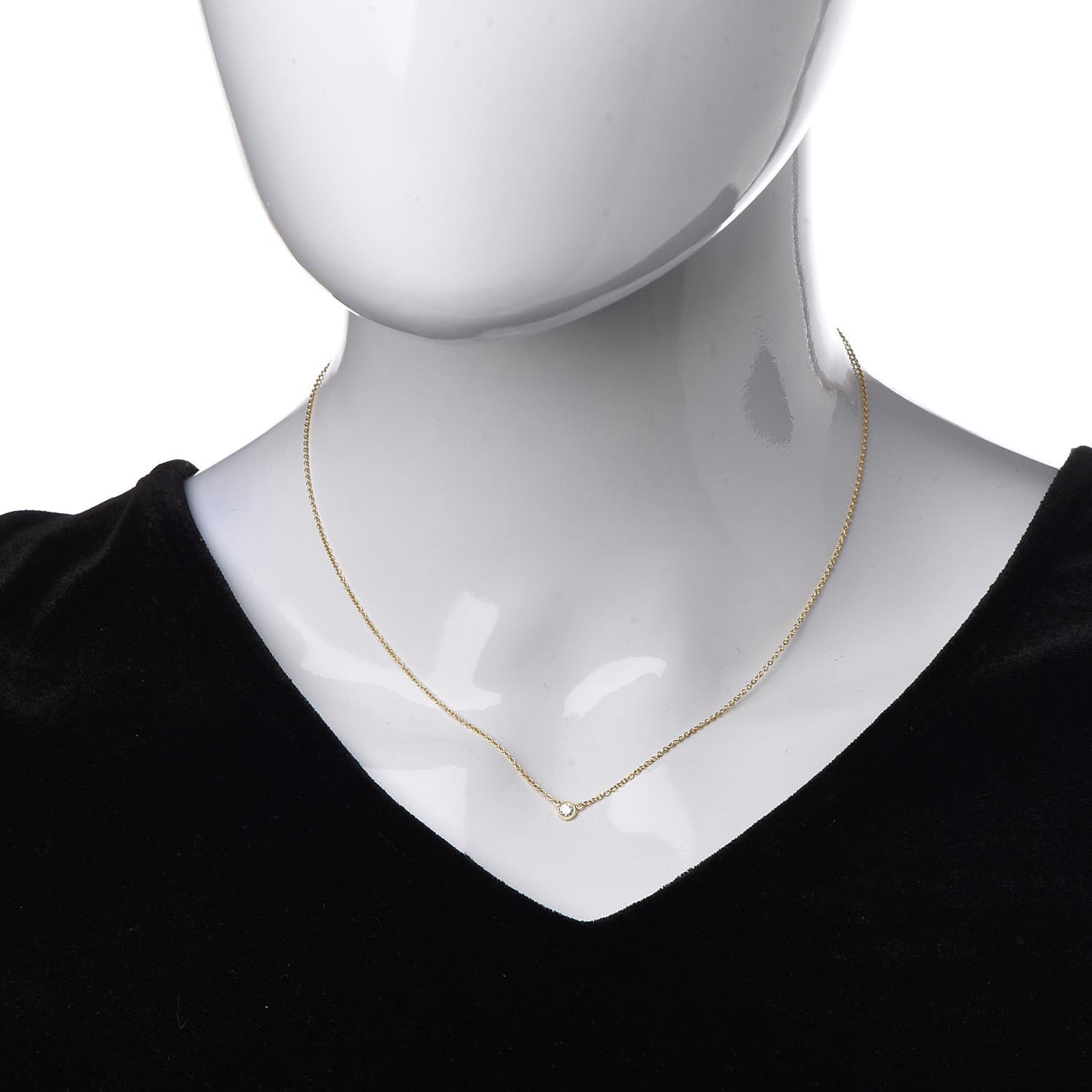 18K Yellow Gold Diamond .08ct Elsa Peretti Diamonds by the Yard Pendant Necklace