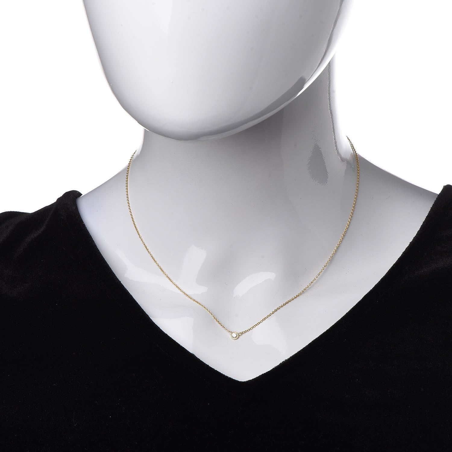 Tiffany 18K Yellow Gold Diamond .08ct Elsa Peretti Diamonds by the Yard Pendant Necklace 7 of 7