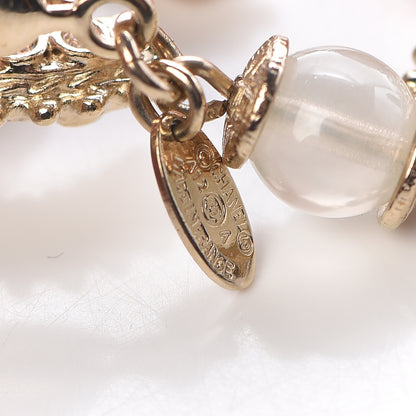 Chanel Pearl Beaded Crystal CC Bracelet Pink Gold 4 of 6