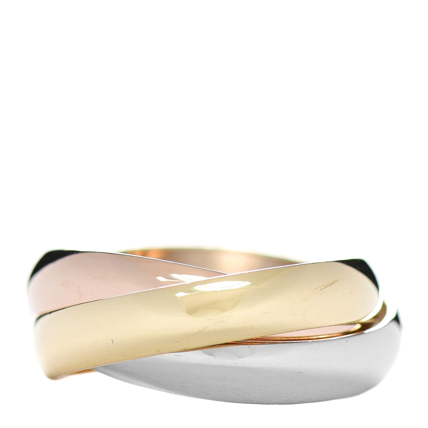 Cartier 18K Pink Yellow White Gold Classic Les Must De Cartier Trinity Ring 48 4.5 3 of 4