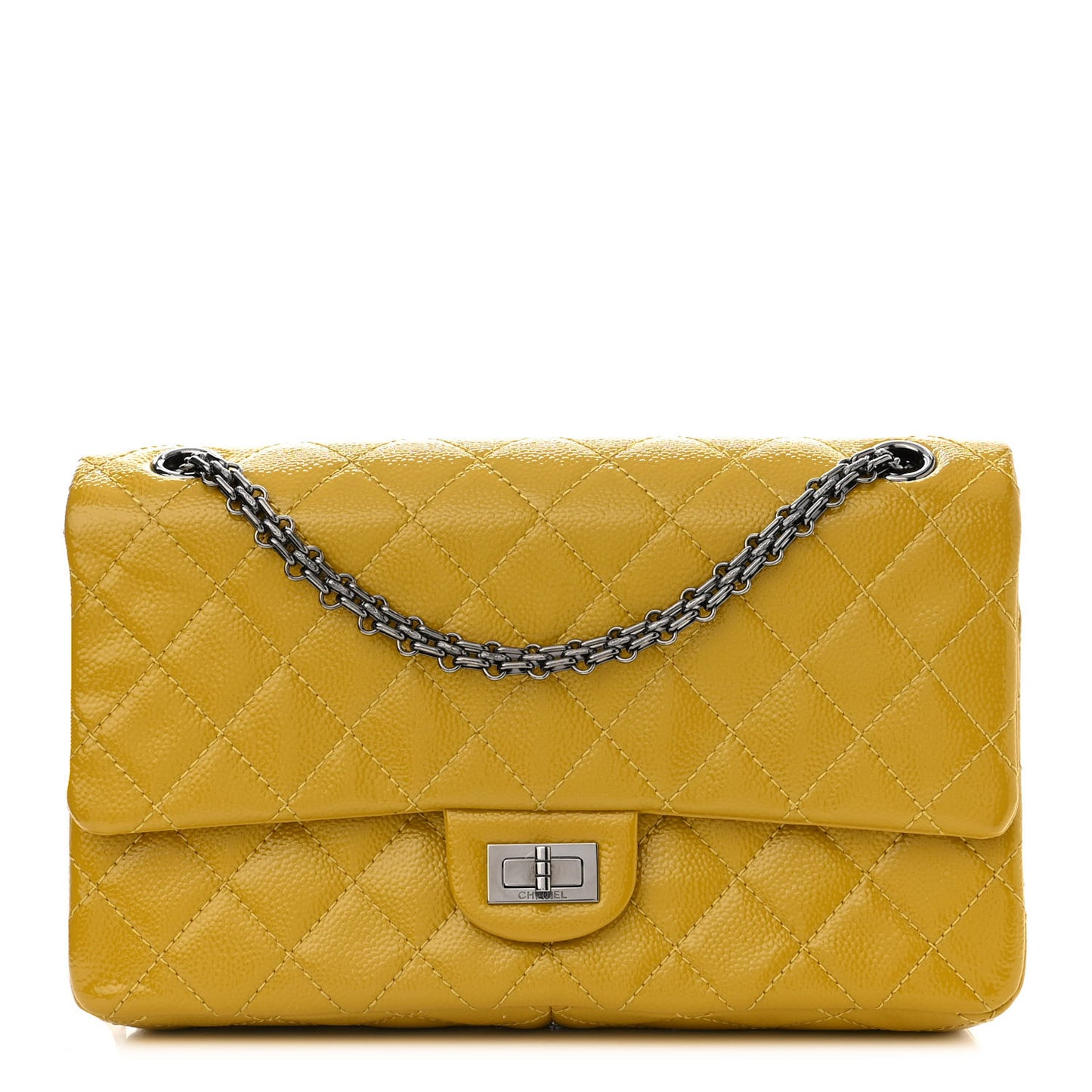 Patent Caviar Quilted 2.55 Reissue 226 Flap Yellow