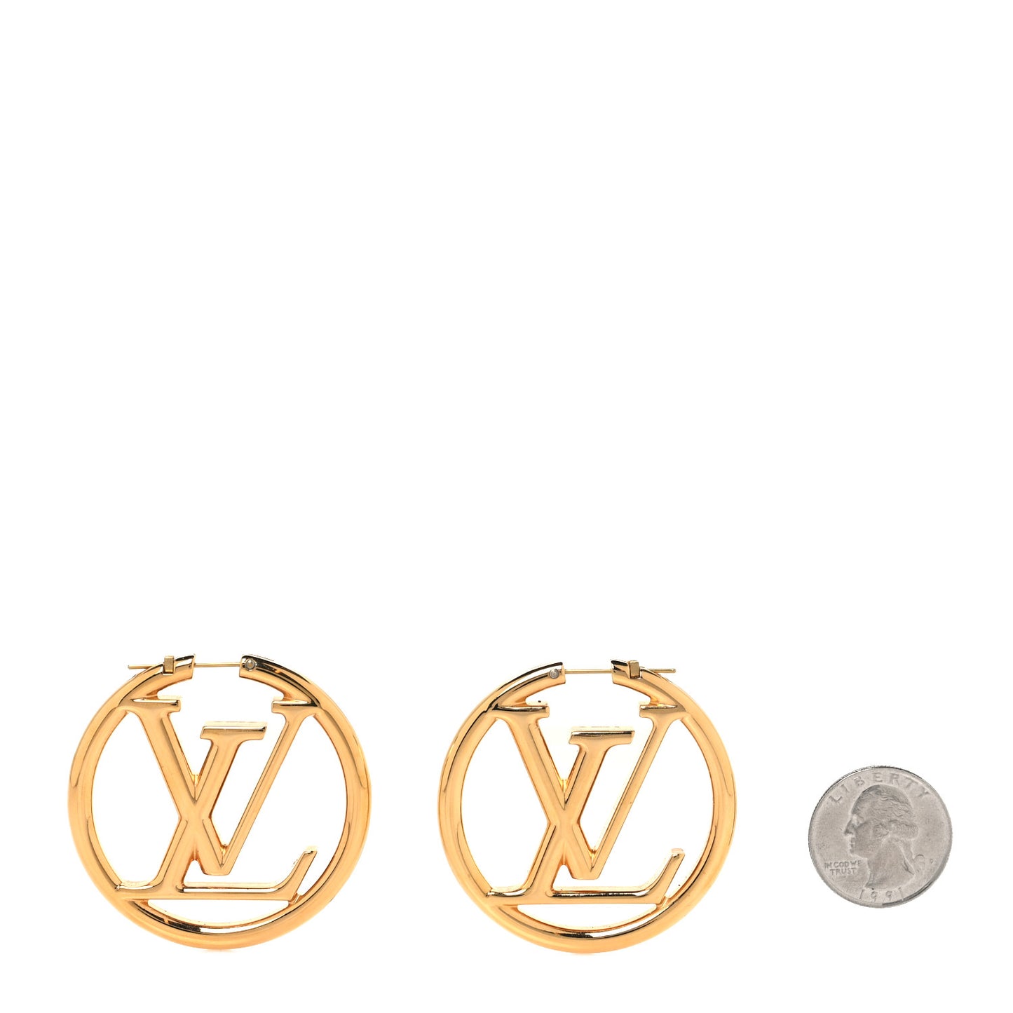 Metal Louise Hoop Earrings Gold