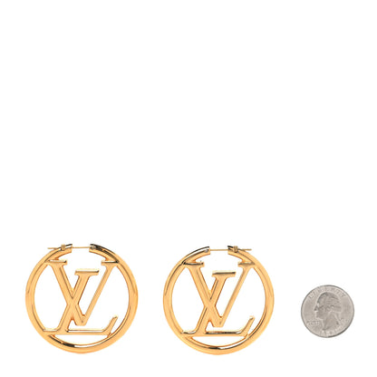 Louis Vuitton Metal Louise Hoop Earrings Gold 2 of 5