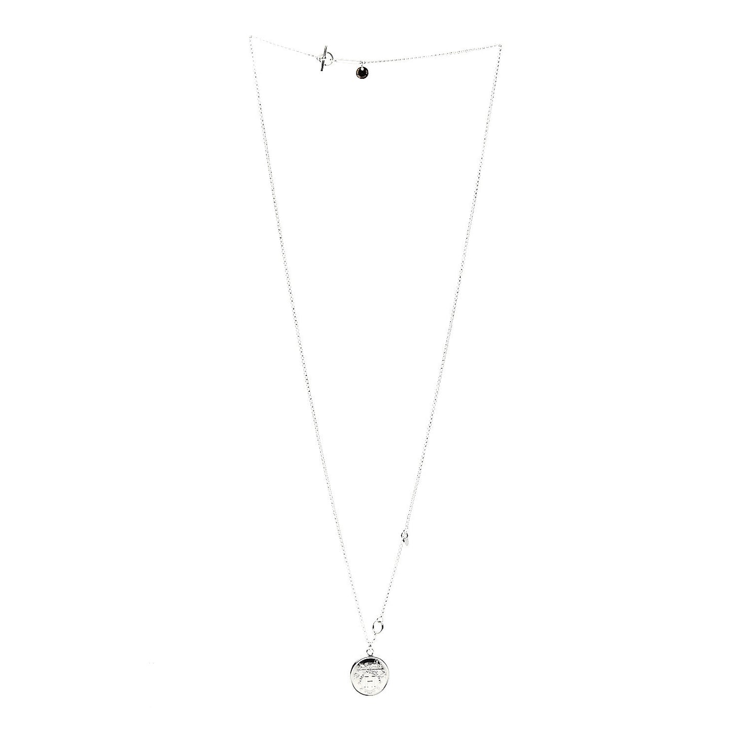 Sterling Silver 18K Rose Gold GM Ex-Libris Long Pendant Necklace