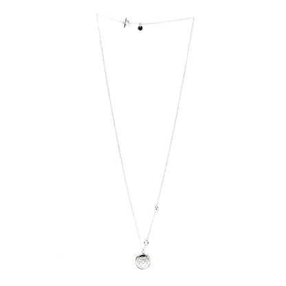 Hermes Sterling Silver 18K Rose Gold GM Ex-Libris Long Pendant Necklace 2 of 5