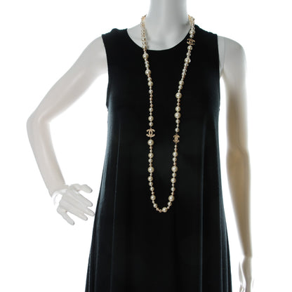 Chanel Graduated Pearl CC Long Necklace Gold 2 of 5