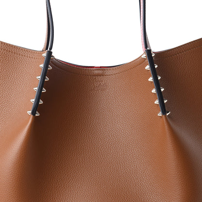 Christian Louboutin Calfskin Large Cabarock Spikes Tote Brown 9 of 9