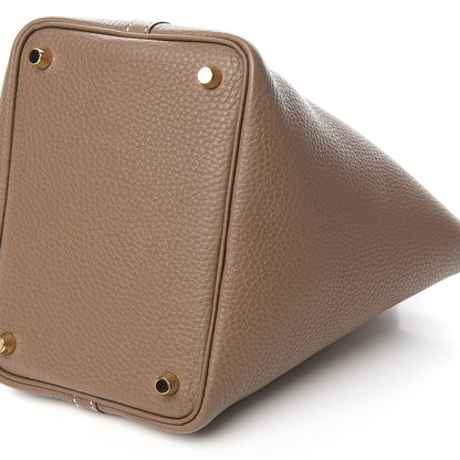 Hermes Taurillon Clemence Picotin Lock 18 PM Etoupe 8 of 10