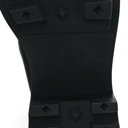 Hermes Glossed Calfskin Funk Ankle Boots 37.5 Black 6 of 9