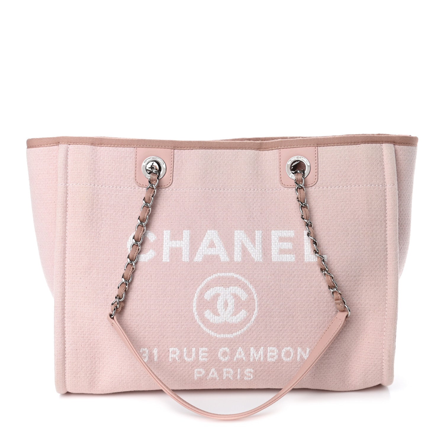 Chanel Canvas Small Deauville Tote Light Pink 1 of 5