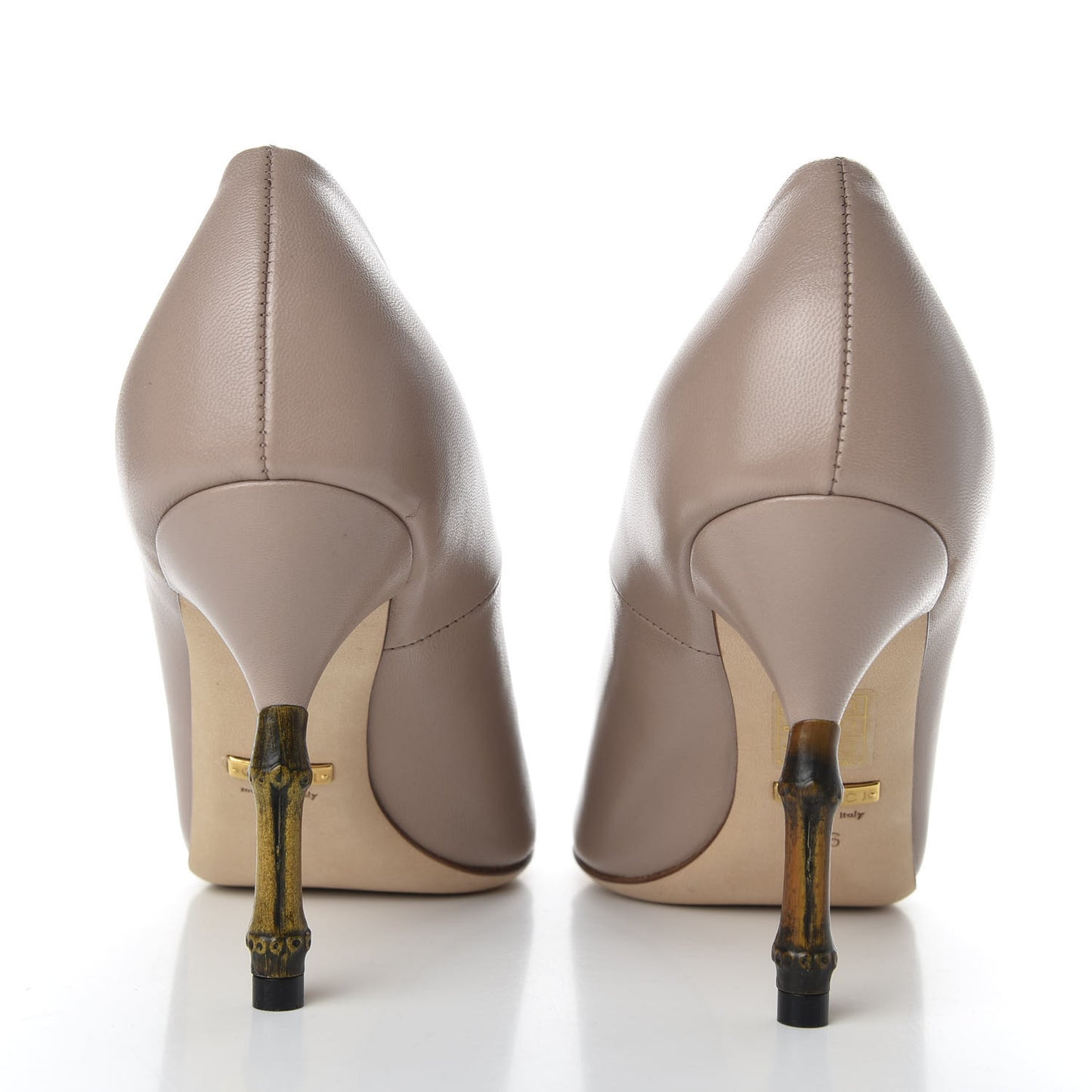 Calfskin Kristen Bamboo Pumps 36 Nude Pink