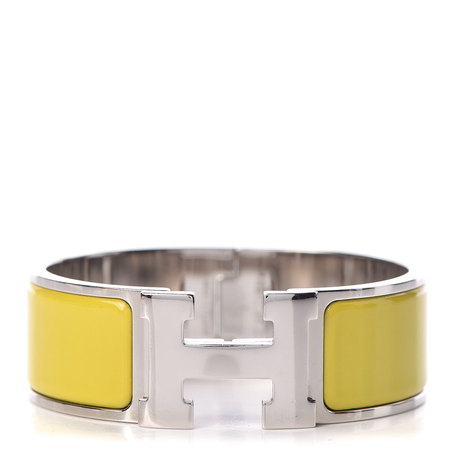 Enamel Clic Clac H Wide Bracelet PM Chartreuse
