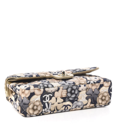 Chanel Nylon Quilted Medium Cat Emoticon Double Flap Navy Gold 5 of 13
