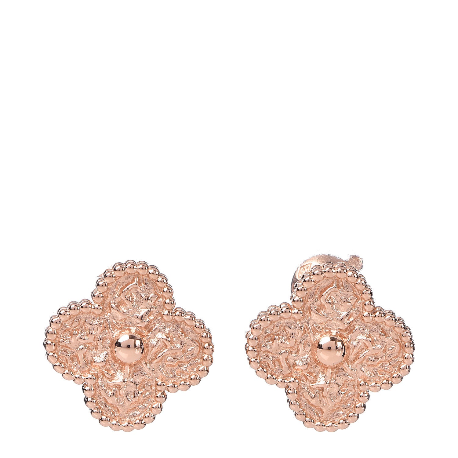Van Cleef & Arpels 18K Rose Gold Vintage Alhambra Earrings 1 of 5