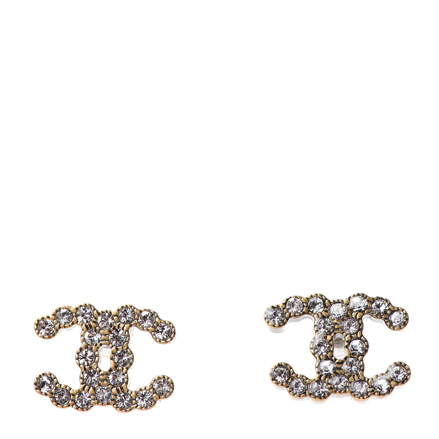Chanel Crystal City Of Lights CC Earrings Gold 1 of 4