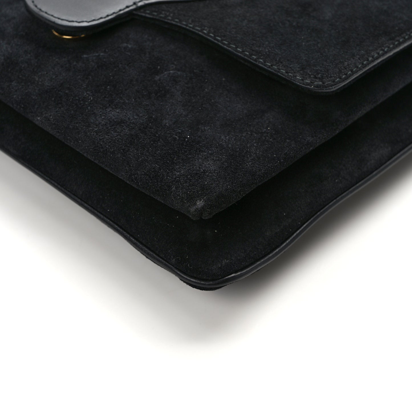 Suede Medium Arli Flap Shoulder Bag Black
