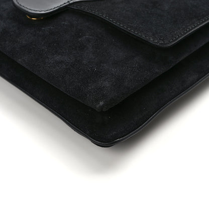 Gucci Suede Medium Arli Flap Shoulder Bag Black 12 of 13