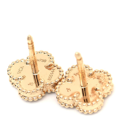 Van Cleef & Arpels 18K Yellow Gold Black Onyx Sweet Alhambra Earrings 4 of 6
