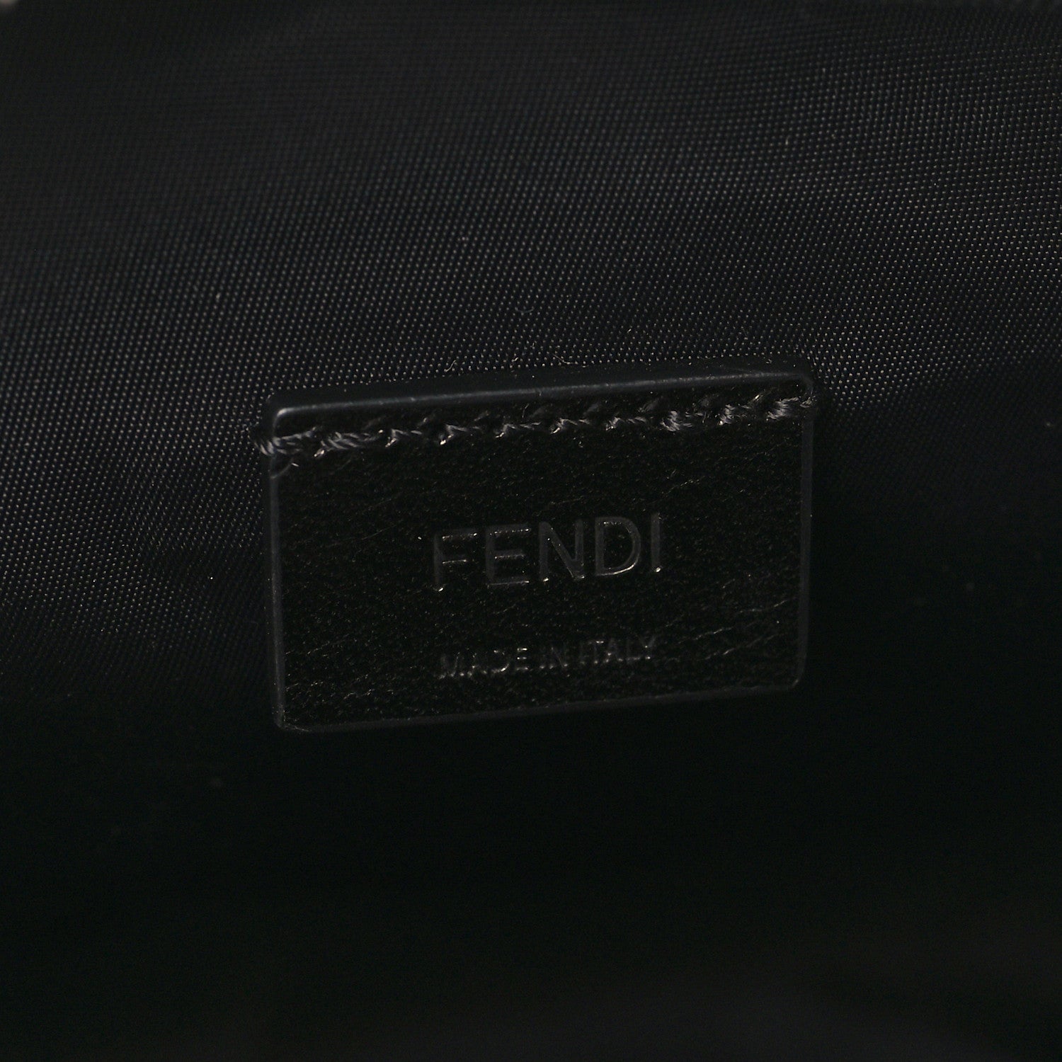 Fendi Glazed Fabric Vitello Brush FF 1974 Toiletry Case Black 6 of 7