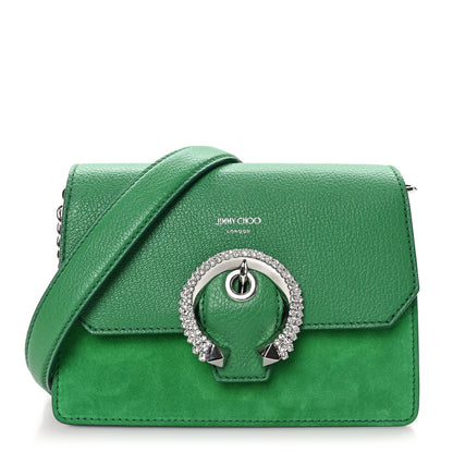Jimmy Choo Goatskin Suede Crystal Madeline Shoulder Bag Malachite 1 of 10