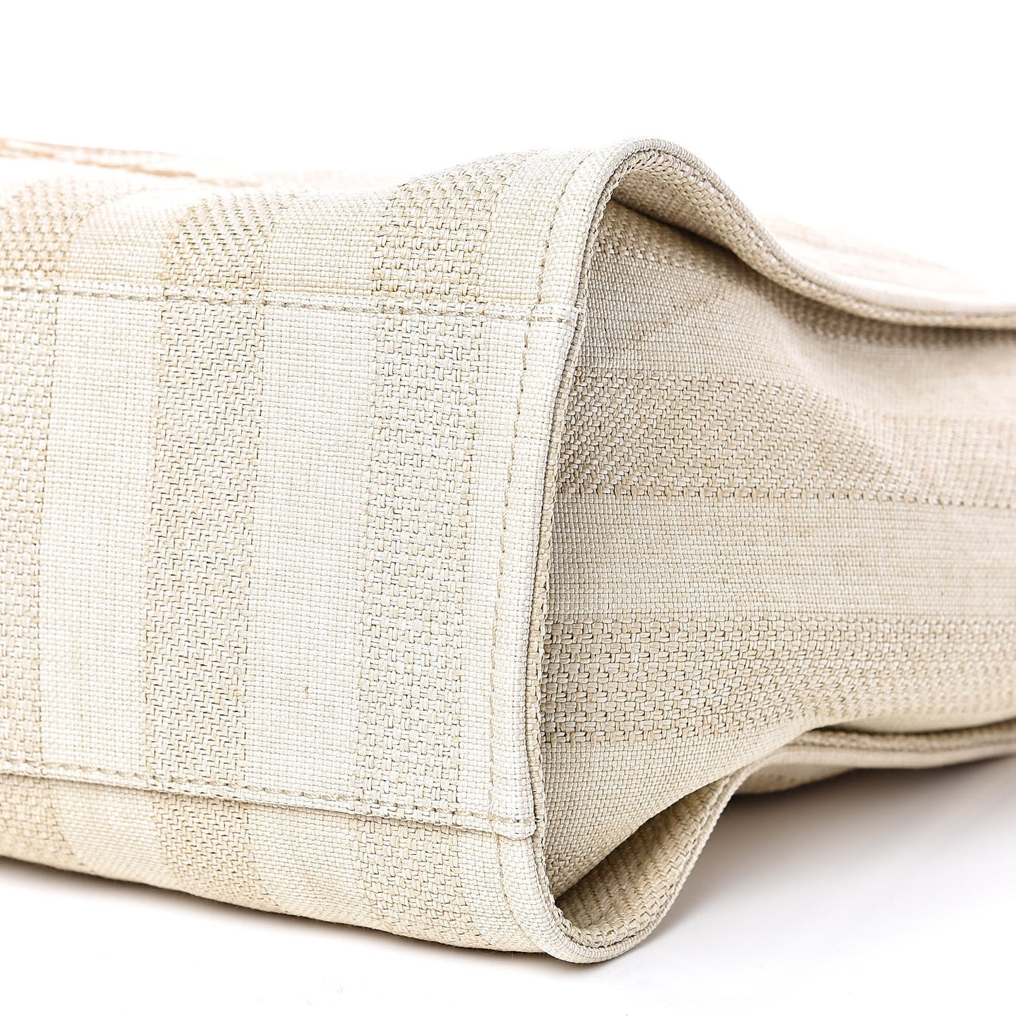 Mixed Fibers Striped Extra Large Deauville Tote Beige