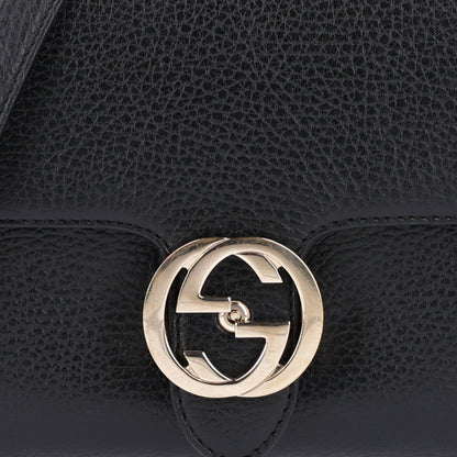 Gucci Dollar Calfskin Interlocking G Crossbody Bag Black 8 of 10