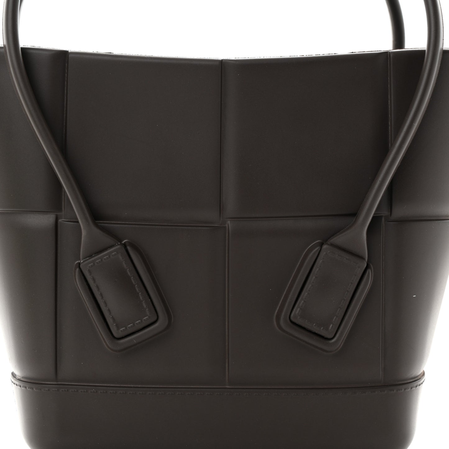 Rubber Intrecciato Mini Arco Tote Dark Brown