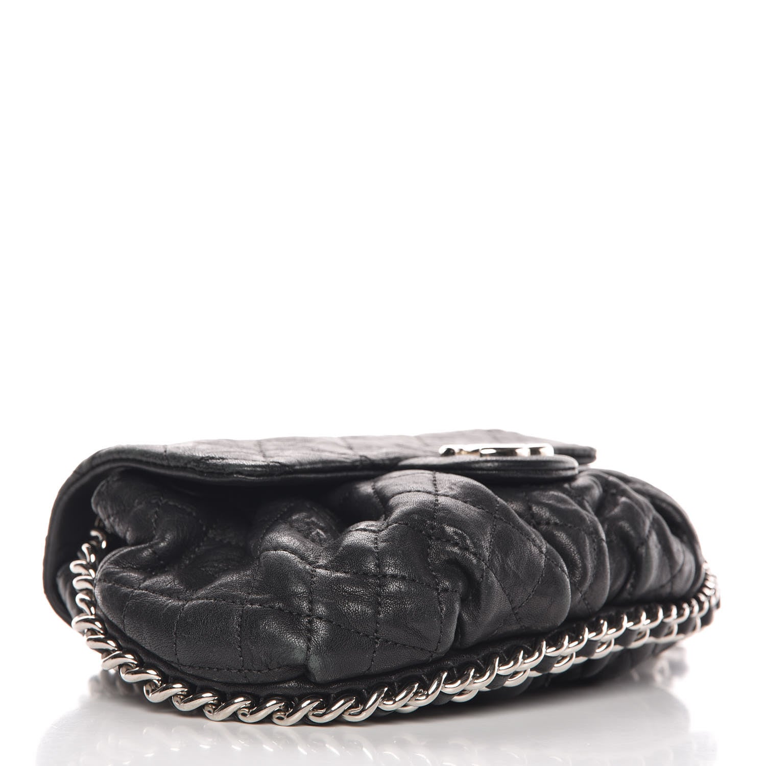 Chanel Washed Lambskin Quilted Mini Chain Around Flap Black 4 of 12