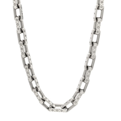 Louis Vuitton Monogram Chain Necklace Silver 1 of 4