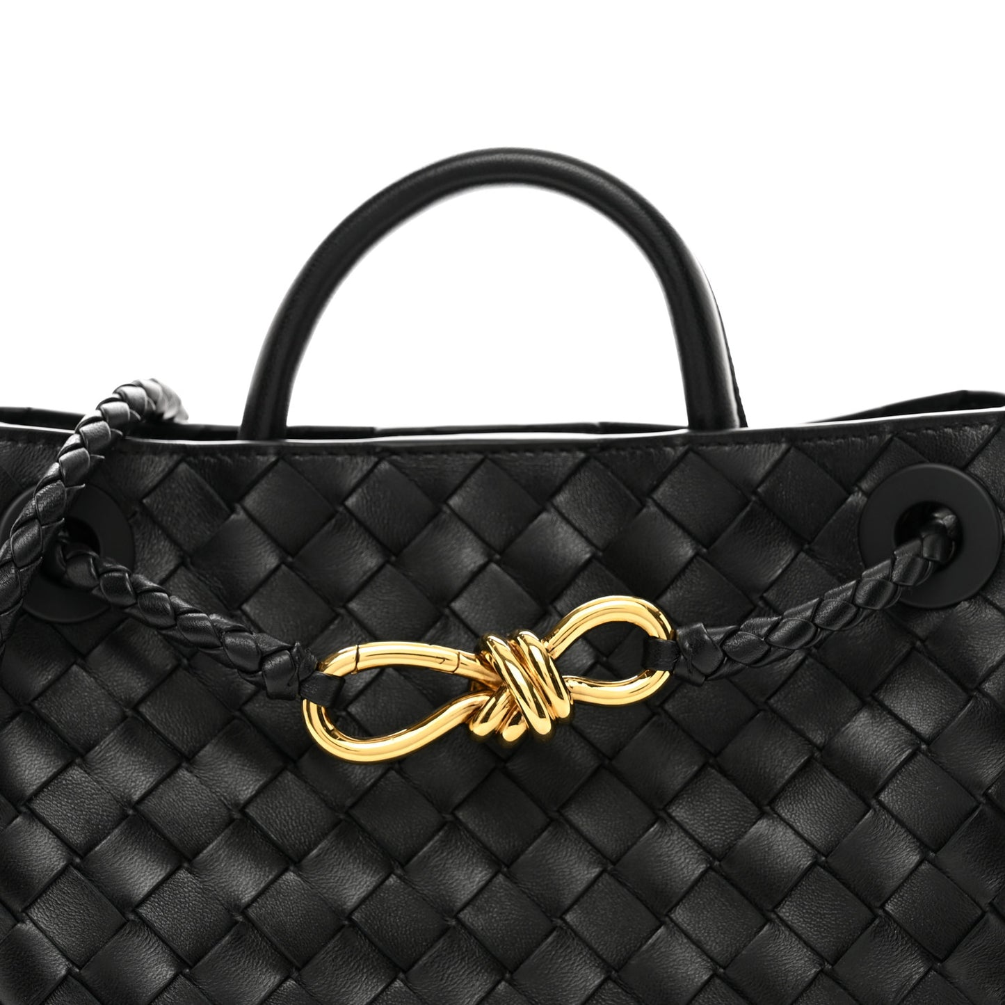 Nappa Intrecciato Small Andiamo Shoulder Bag Black