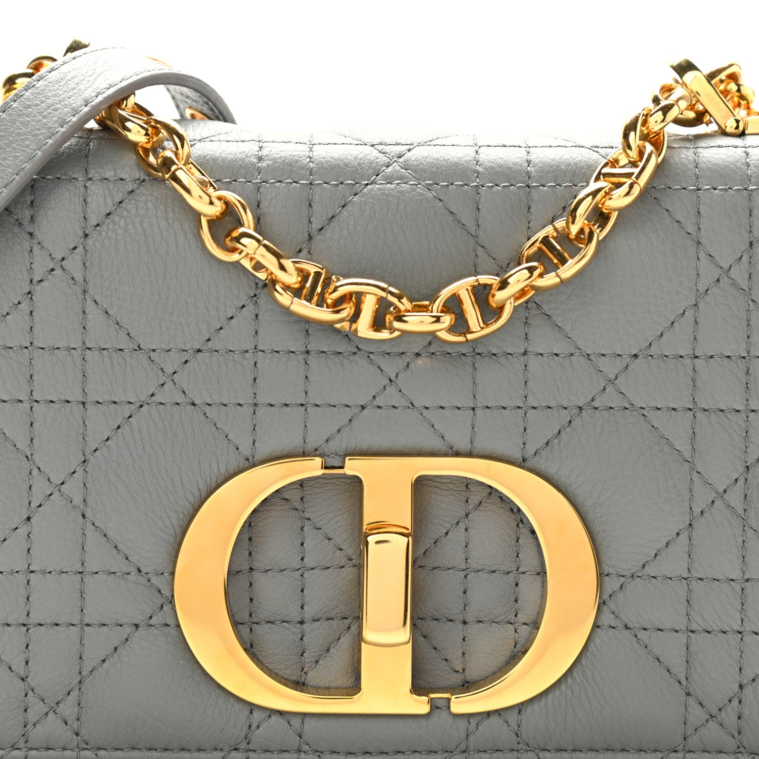 Christian Dior Calfskin Cannage Small Caro Bag Grey 8 of 12