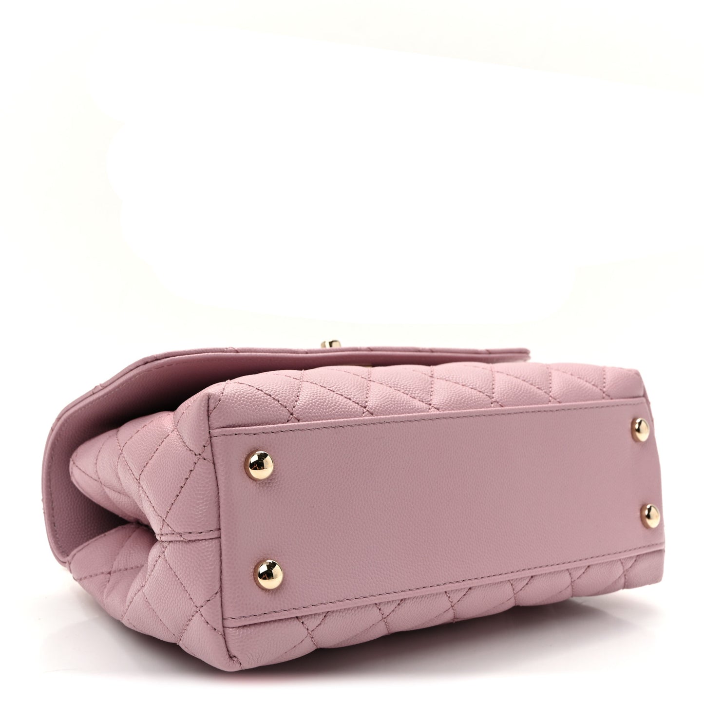 Caviar Quilted Mini Coco Handle Flap Light Pink