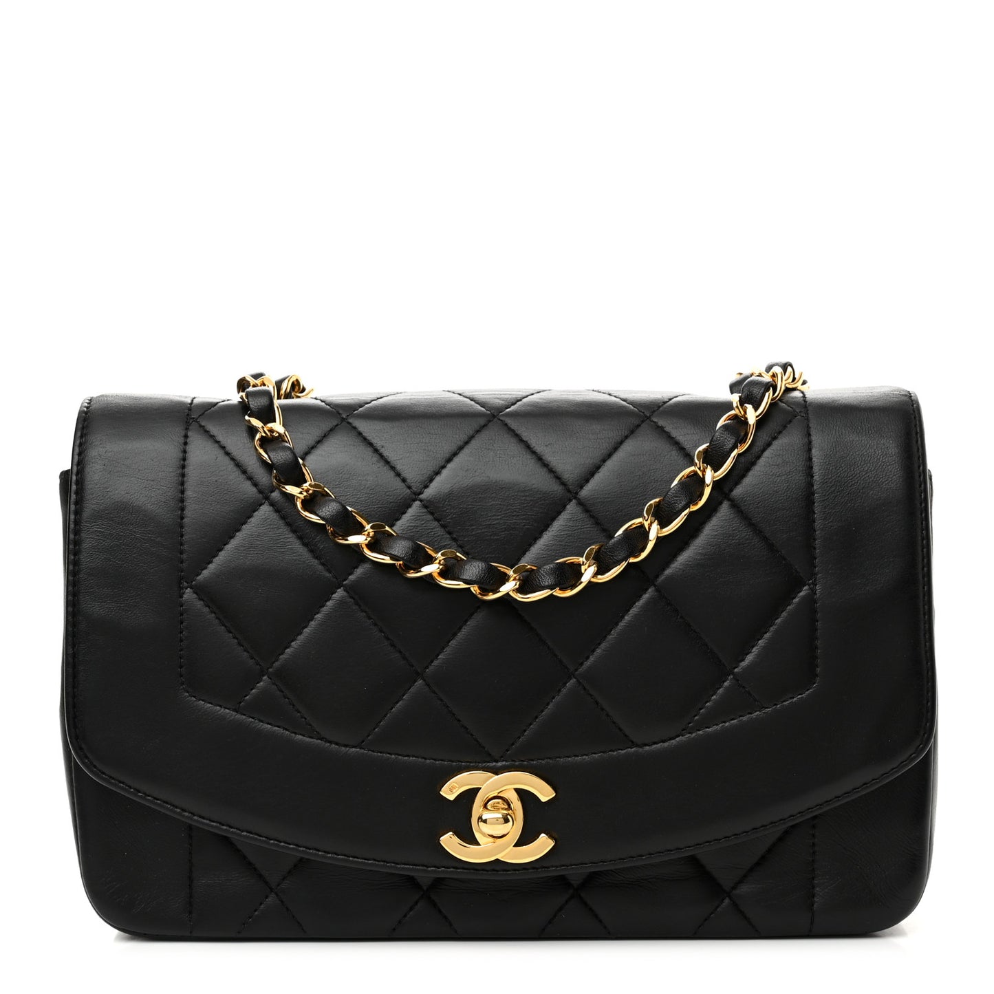 Lambskin Quilted Small Single Flap Bag Black