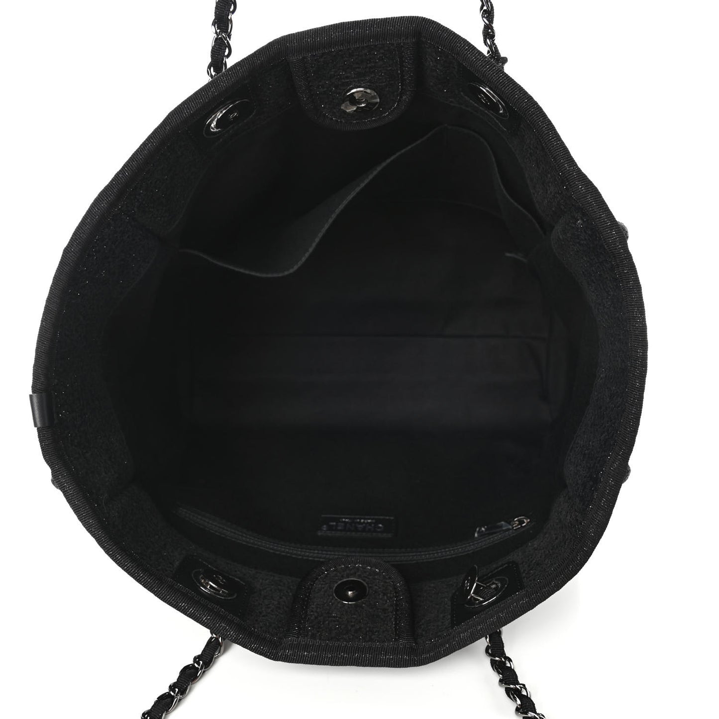Lurex Canvas Small Deauville Tote Black