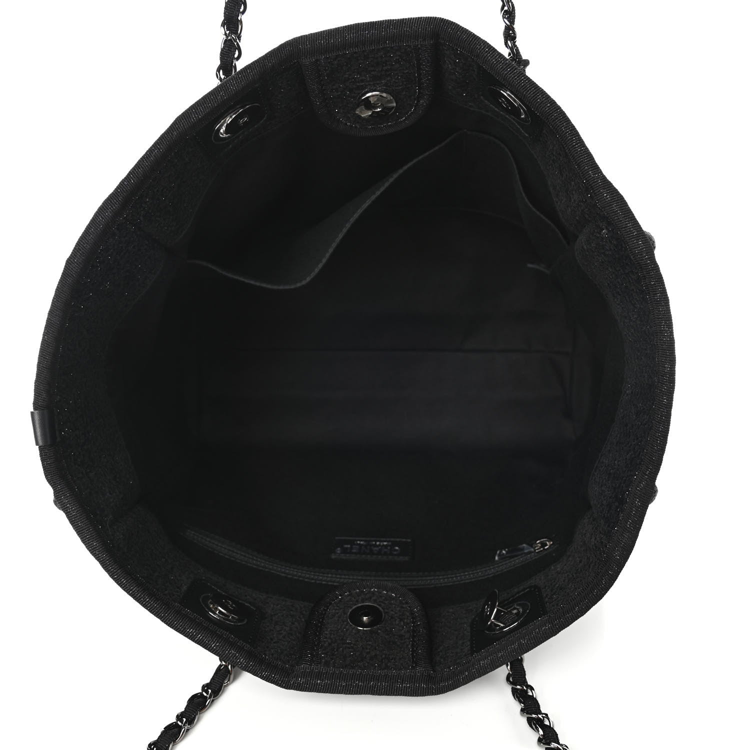 Chanel Lurex Canvas Small Deauville Tote Black 4 of 4