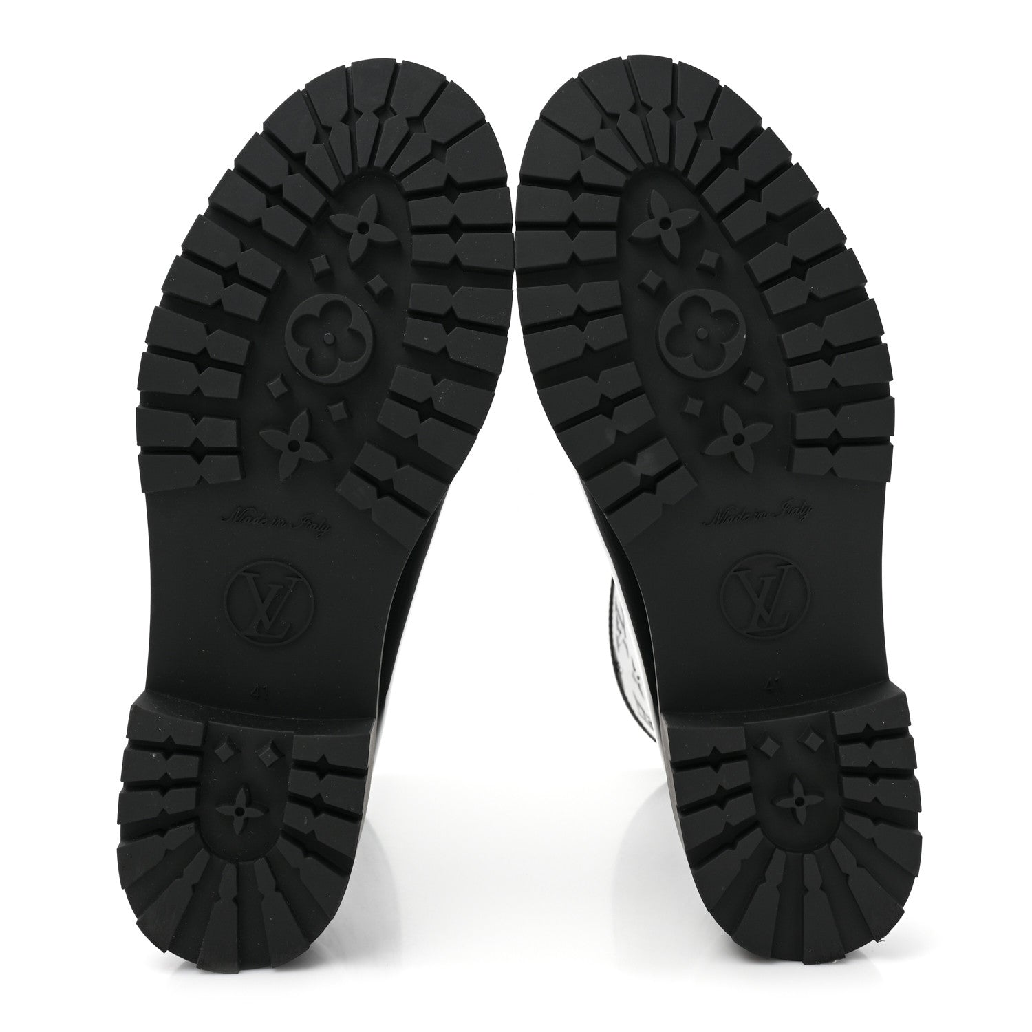 Louis Vuitton Rubber Embossed Monogram Drops Flat Half Boots 41 Black 5 of 8