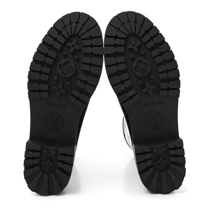Louis Vuitton Rubber Embossed Monogram Drops Flat Half Boots 41 Black 5 of 8