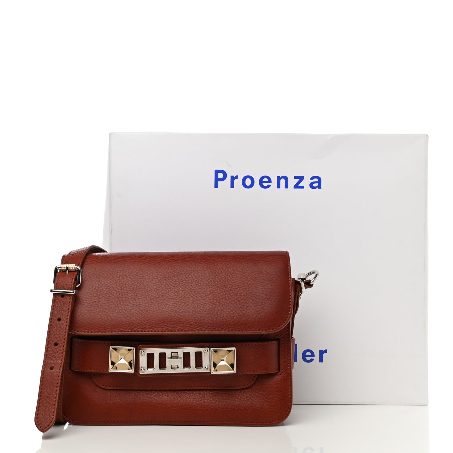 Calfskin Mini PS11 Classic Shoulder Bag Saddle