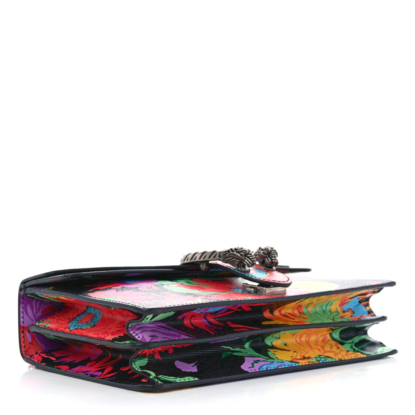 X KEN SCOTT New Shangai Calfskin Jenny Floral Print Small Dionysus Shoulder Bag Black Pink