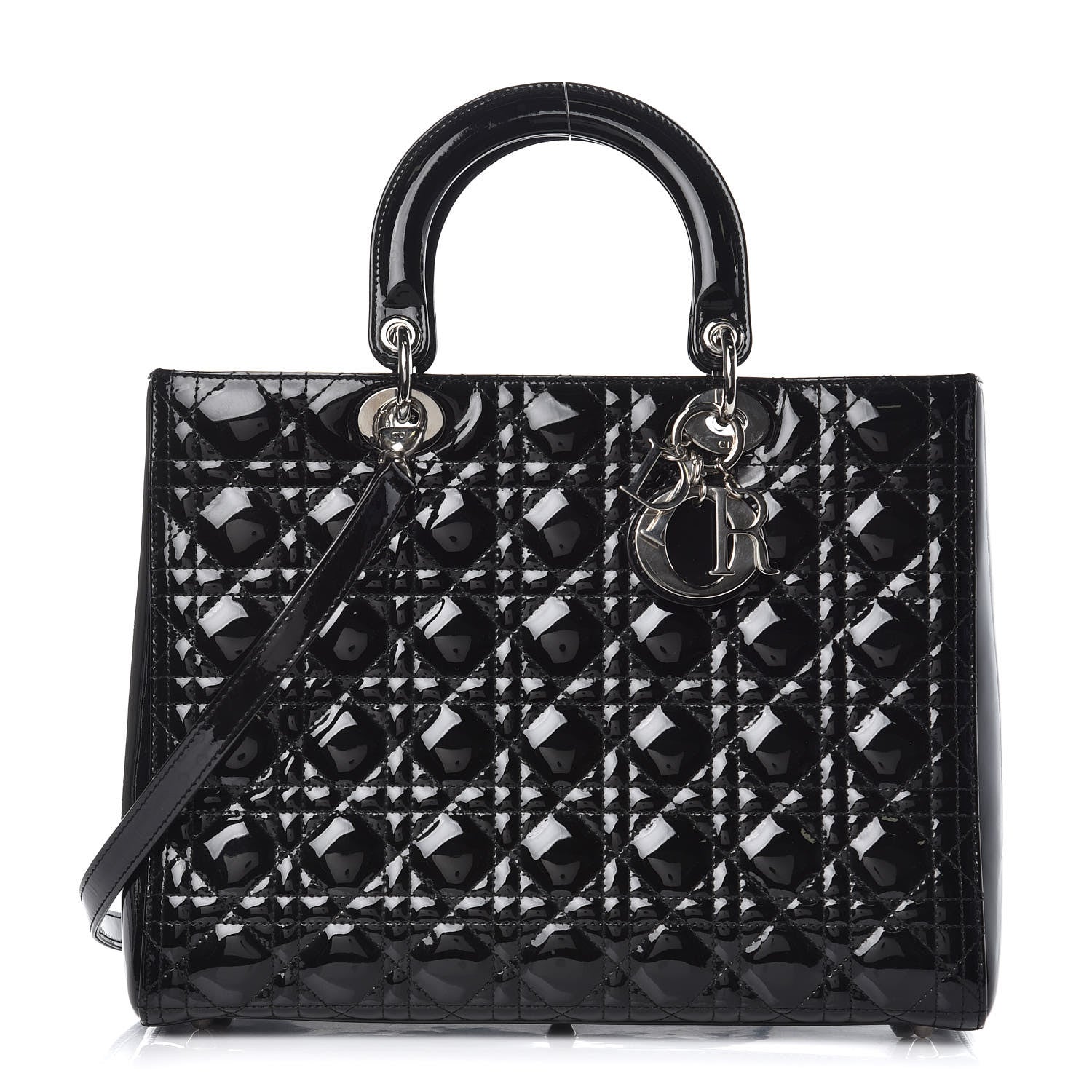 Christian Dior Patent Cannage Large Lady Dior Black 1 of 10