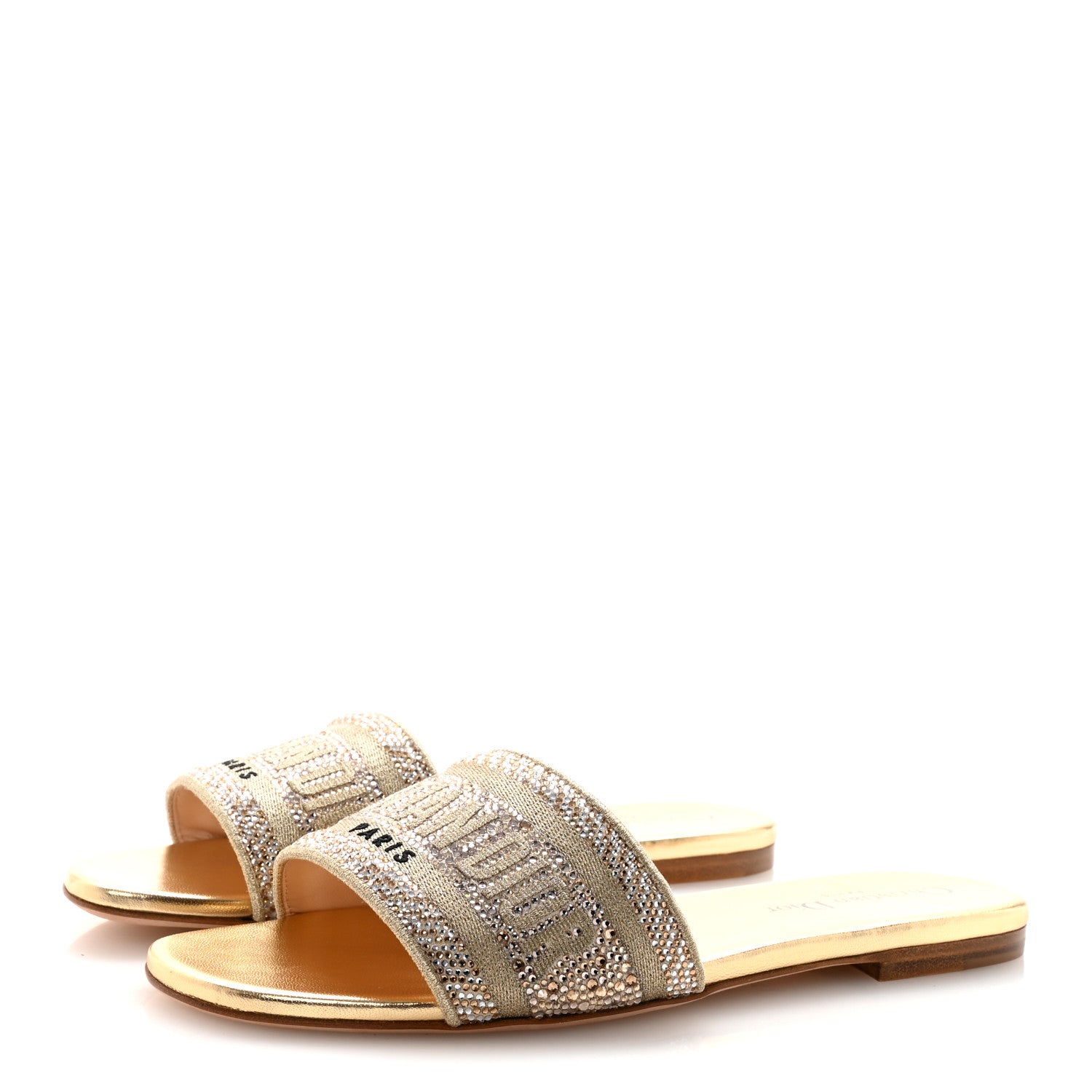 Christian Dior Cotton Laminated Calfskin Strass Embroidered Dway