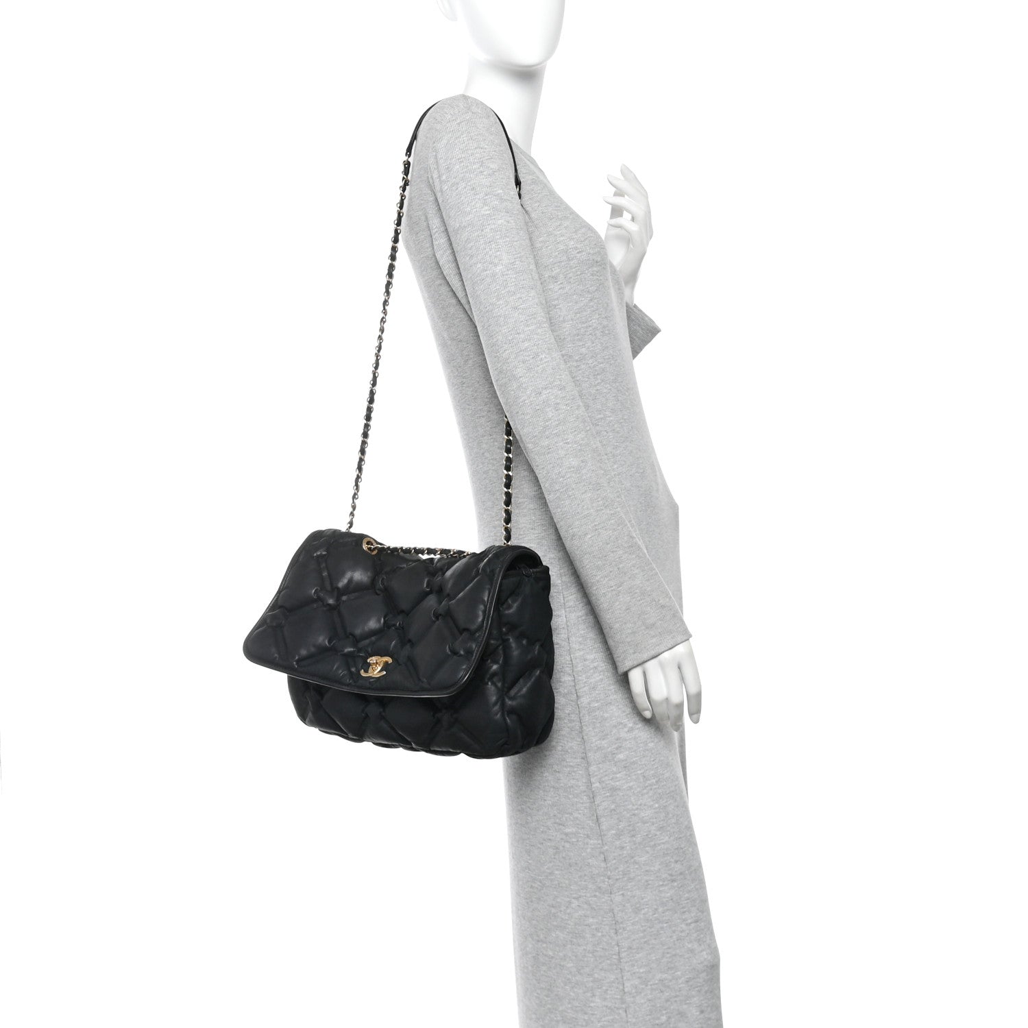 Chanel Calfskin Quilted Large Chesterfield Flap Black 2 of 11